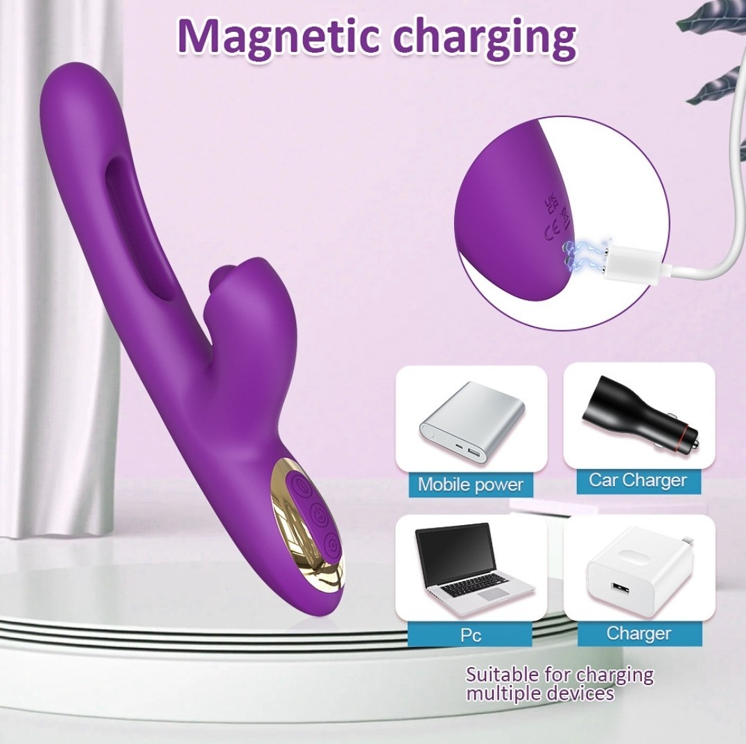 Silicone Full Body Flapping Tapping Massager Vibrating USB Rechargeable