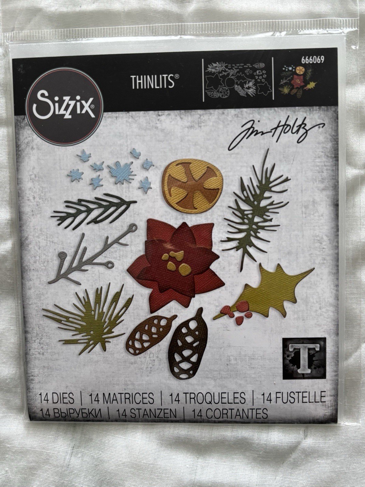 Sizzix Tim Holtz Thinlits MODERN FESTIVE-#666069 Pre-owned