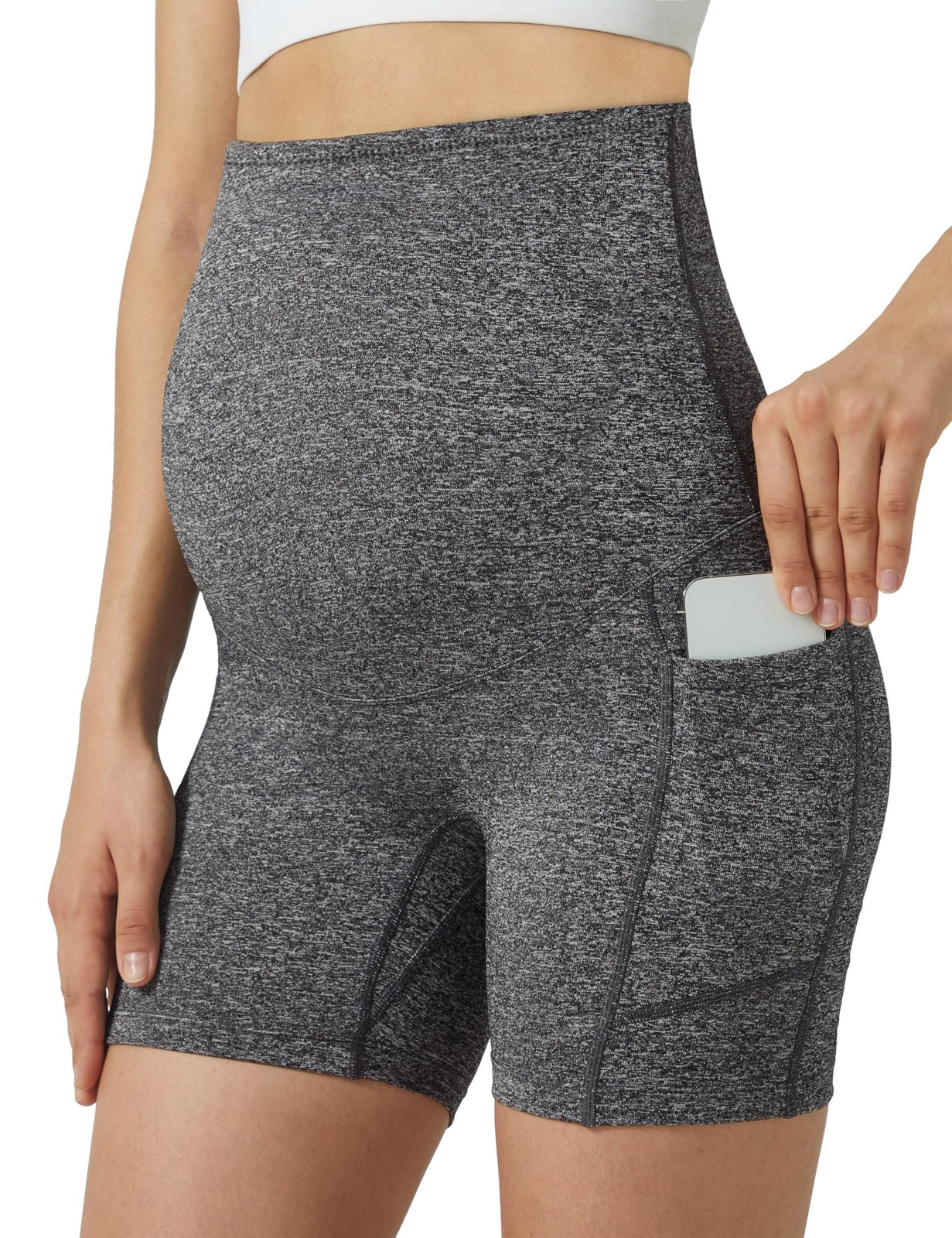 Maternity Shorts for Women Over Belly Biker Workout Yoga Active Summer Pregna...