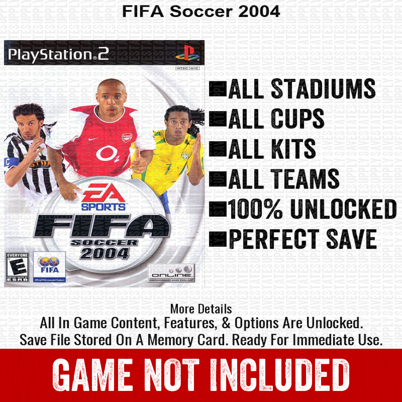 FIFA Soccer 2004 100% PS2 Memory Card All CHEATS ITEMS