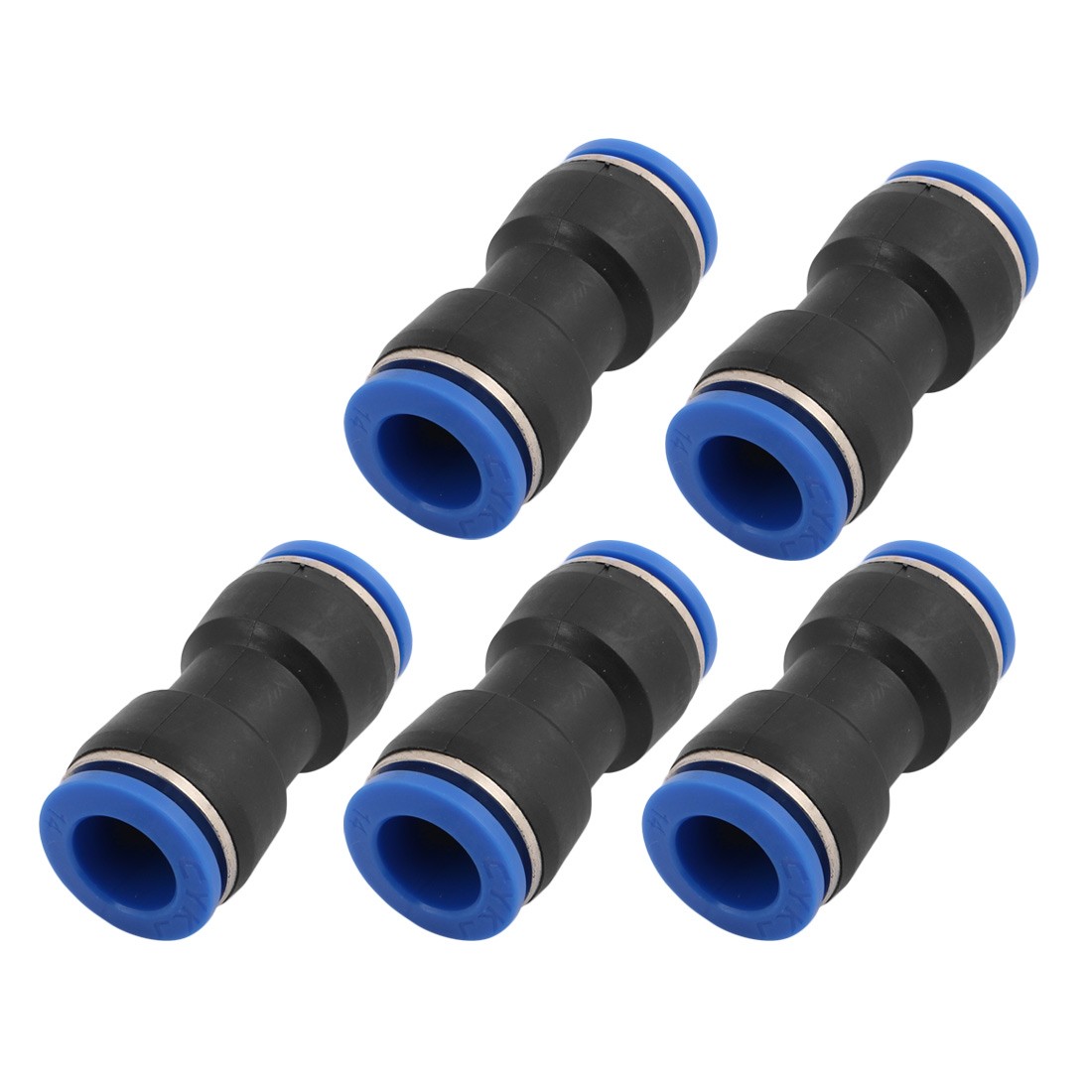 5Pcs 14mm Dia 2 Way Straight Hose Pneumatic Air Quick Fitting Push In Connector