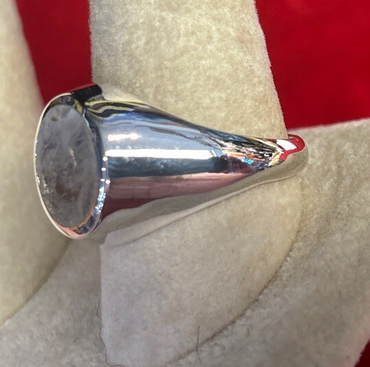 Men’s Sterling Silver Ring Size 8 Rainbow Moonstone
