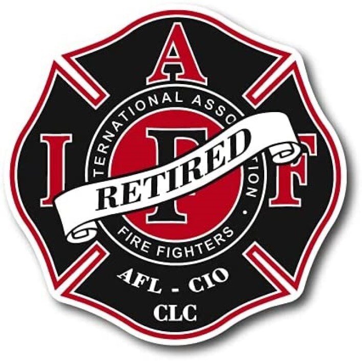 International Association of Firefighters IAF AFL/CIO Vinyl Decal (Retired) BLK