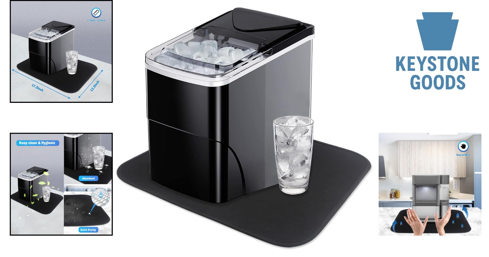 Absorbent Countertop Ice Maker Mat for Drying & Protection