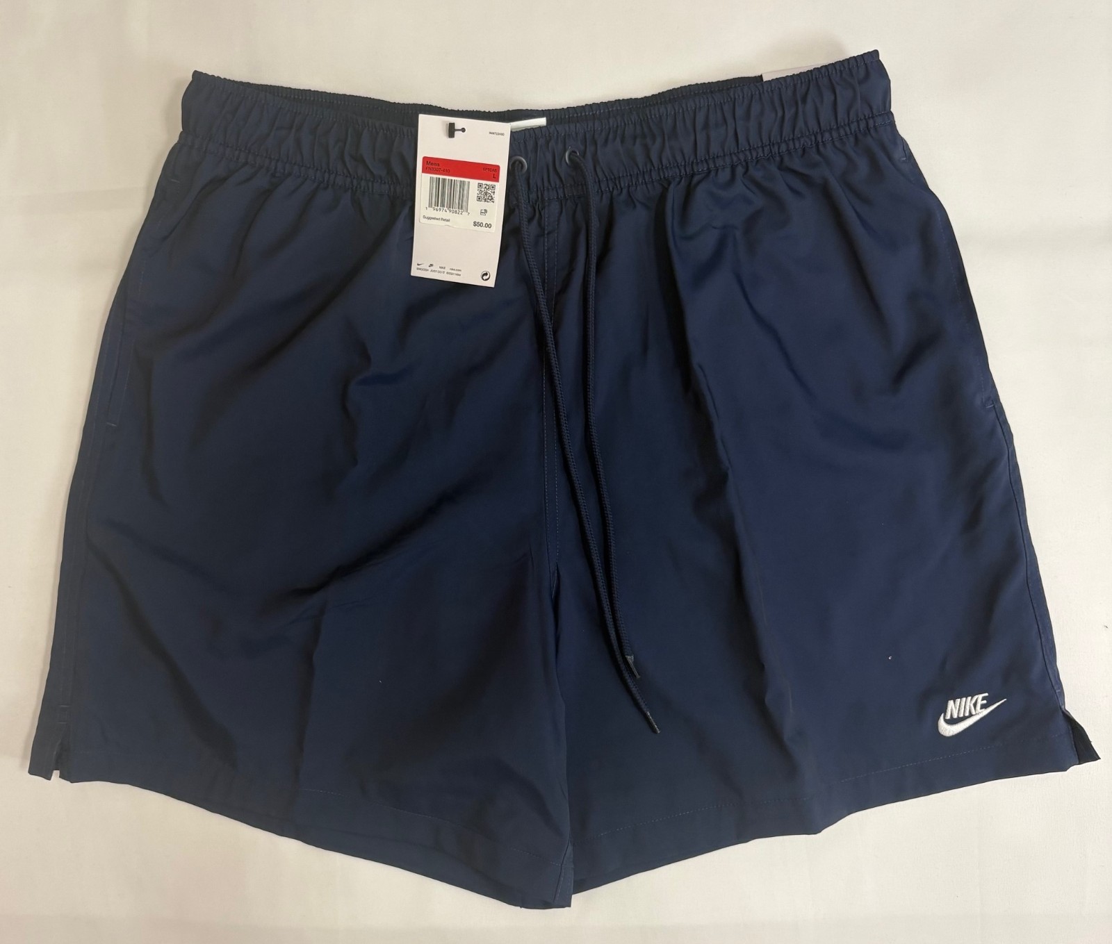 Nike Club Flow Men's Blue Woven Shorts Mesh Lined Sz Large NEW FN3307-410