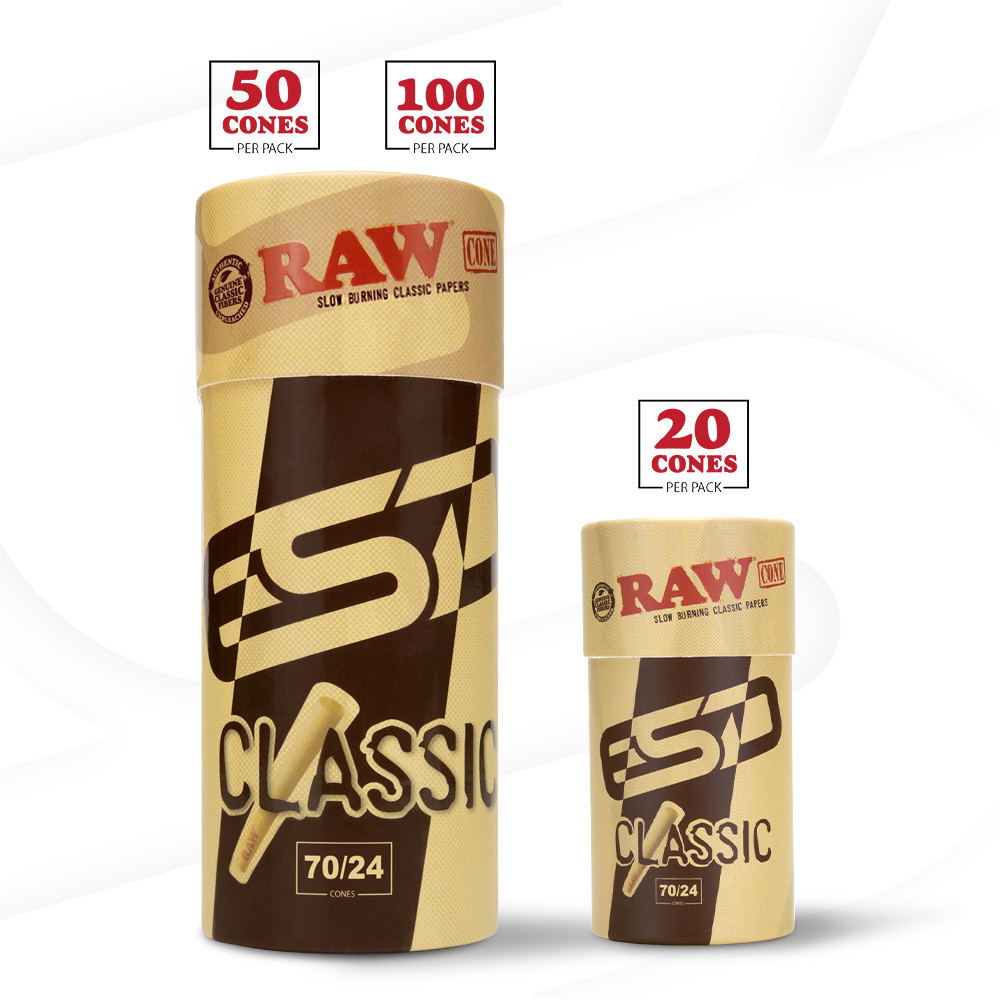 RAW Classic Cones 70/24 Single Size Dogwalker | 20 Pack