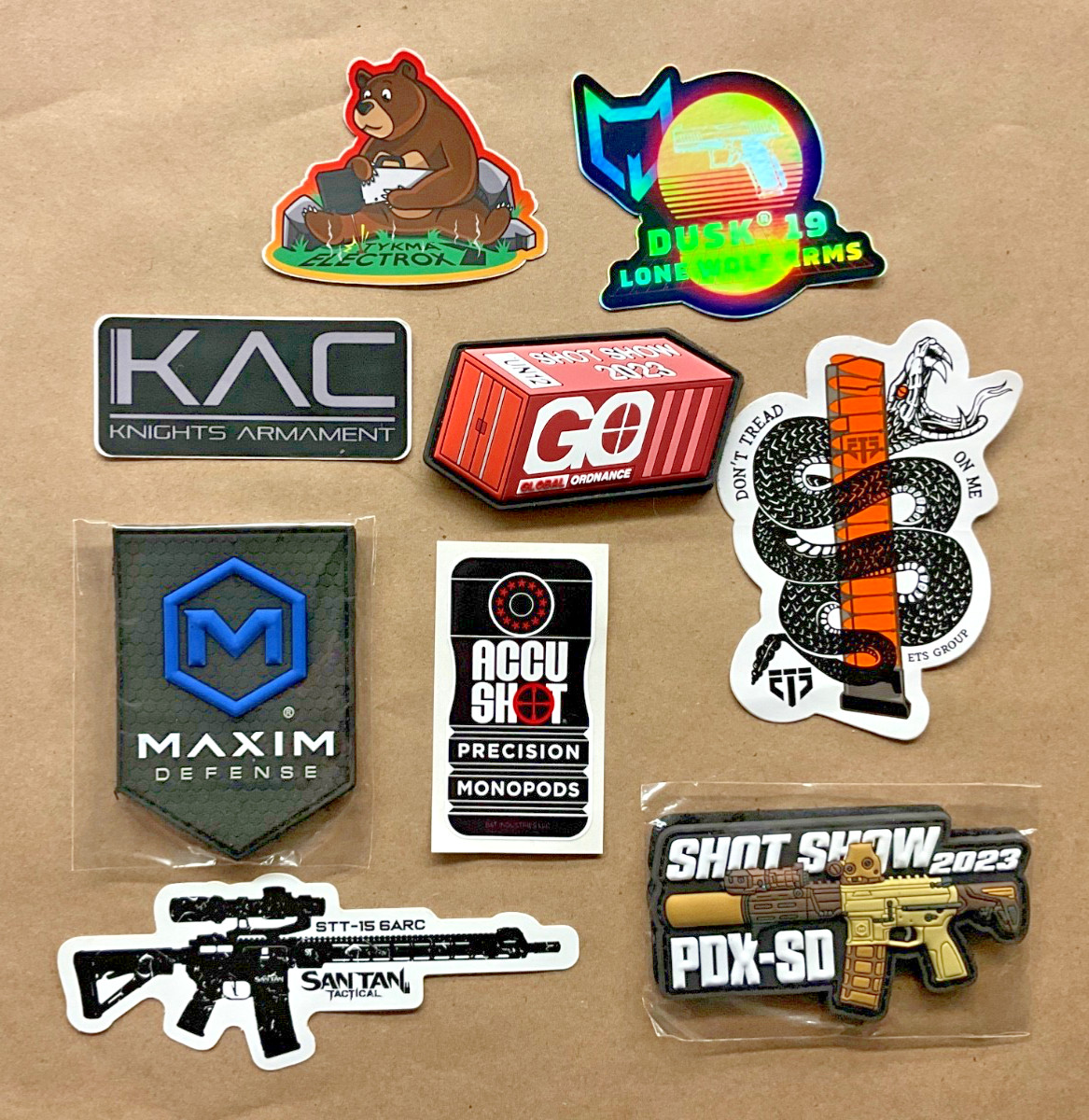 SHOT SHOW LAS VEGAS 2023 STICKER PATCH PROMOTIONAL MERCHANDISE SWAG LOT (#5)
