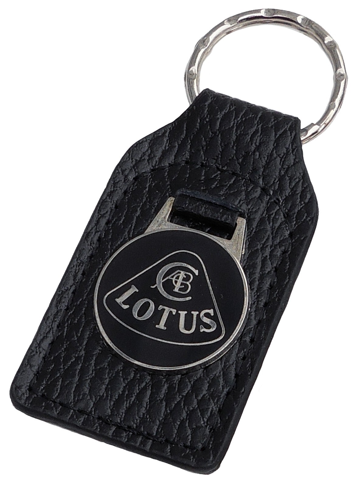 BLACK Lotus leather and enamel car key ring / fob