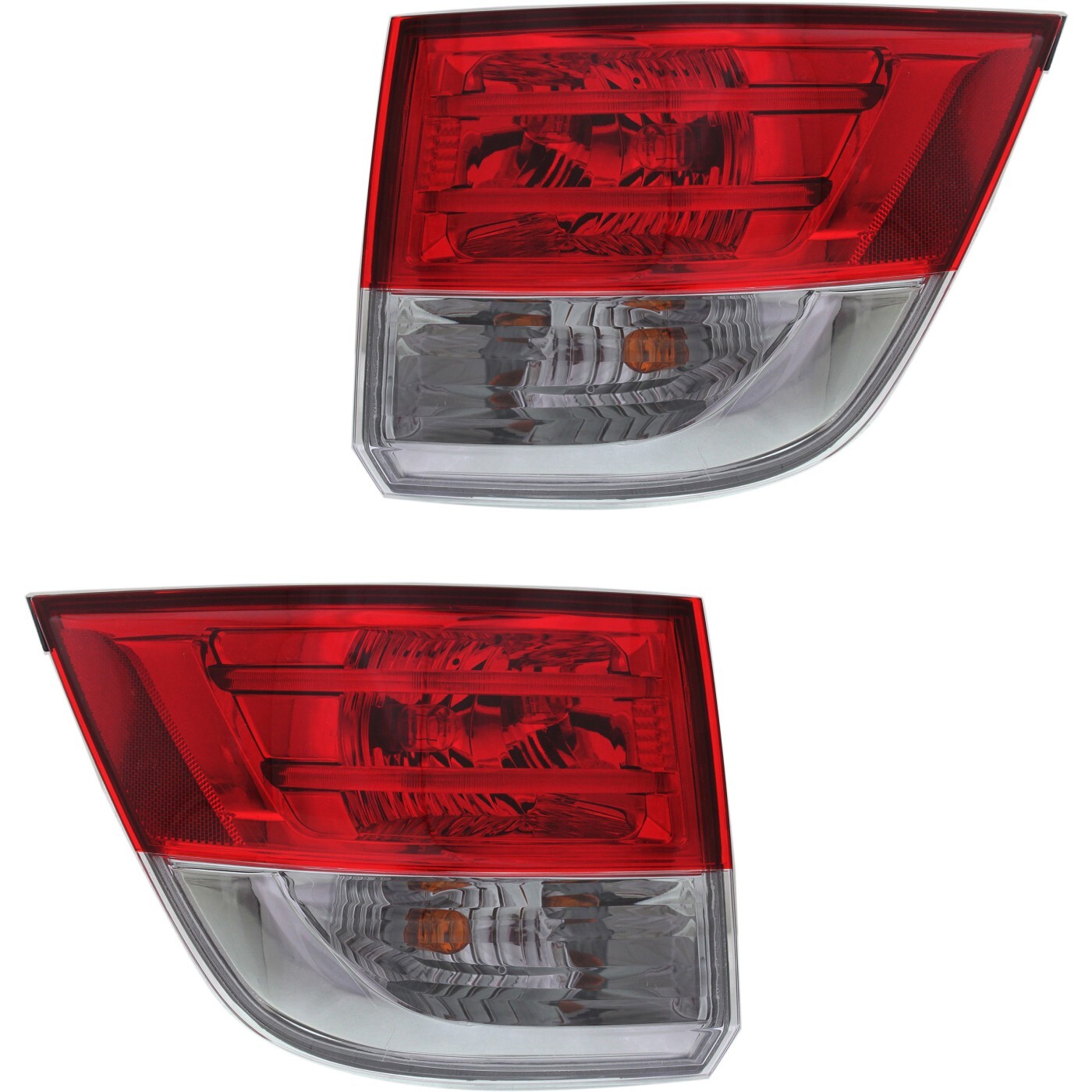 LED Tail Light Set For 2014-2016 Honda Odyssey Outer Clear/Red w/ Bulbs 2Pcs