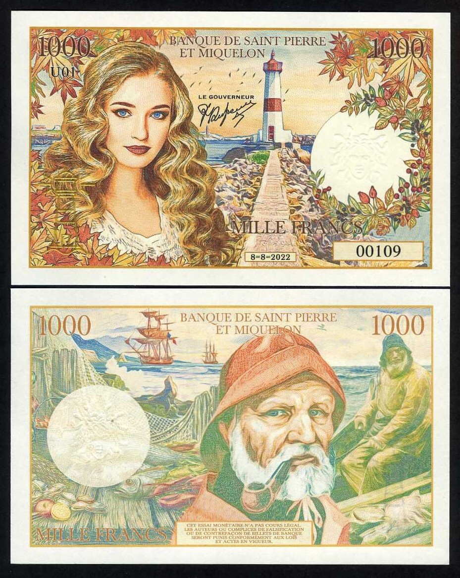 Saint Pierre and Miquelon, 1000 Francs, 2022 Private Issue Fantasy F