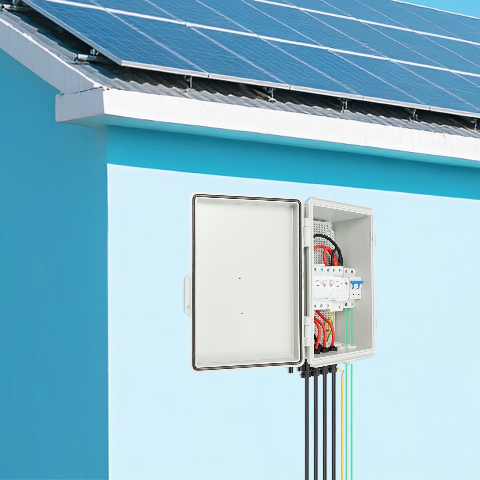 4String Solar PV Combiner Box 63A Circuit Breaker Solar Panel System Waterproof
