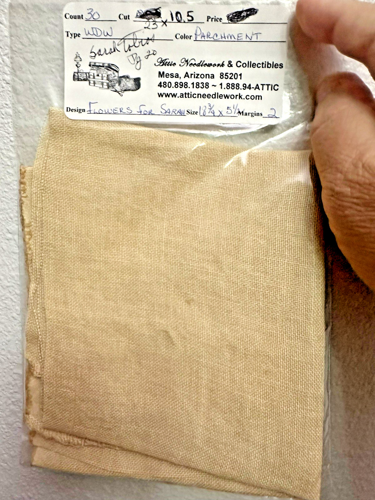 Weeks Dye Works 30 count PARCHMENT  linen 23 X 10.5"