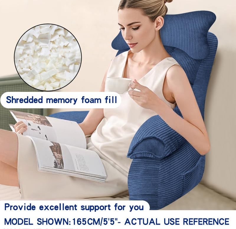 YDCEULARDOH Reading Pillow Large – 7.71 lbs (For users 5'4"), Dark Blue