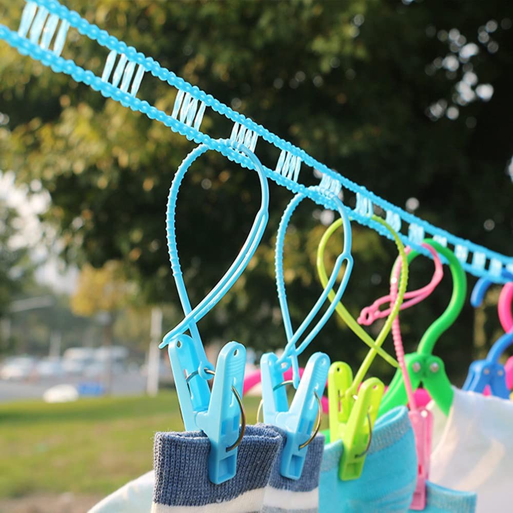 3 Pack Windproof Clothesline Adjustable Clothes Drying Rope Laundry Line