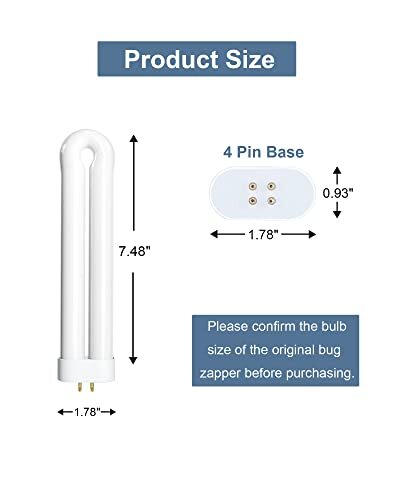Bug Zapper Light Bulb for 15W Bug Zapper with 4-Pin Base Ful 15W-BL U Shaped ...