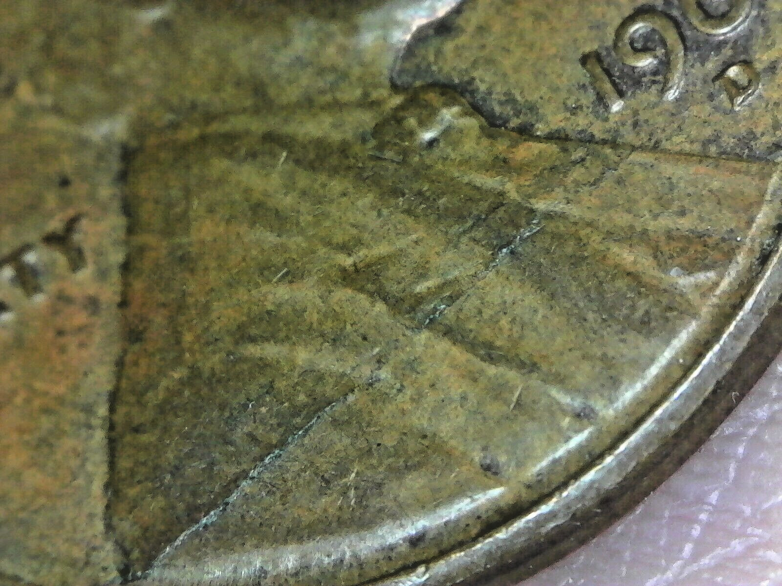 1964 D Lincoln Cent Lamination Error
