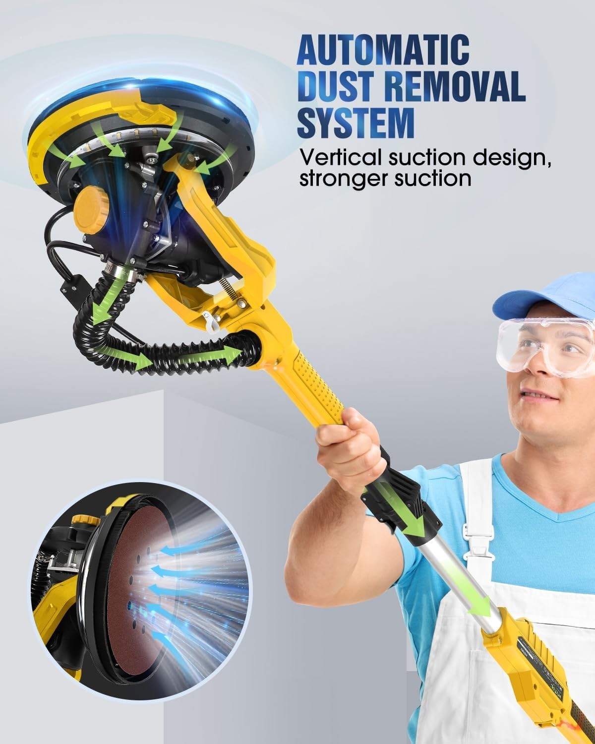 Electric Drywall Sander with Vacuum Dust Collection