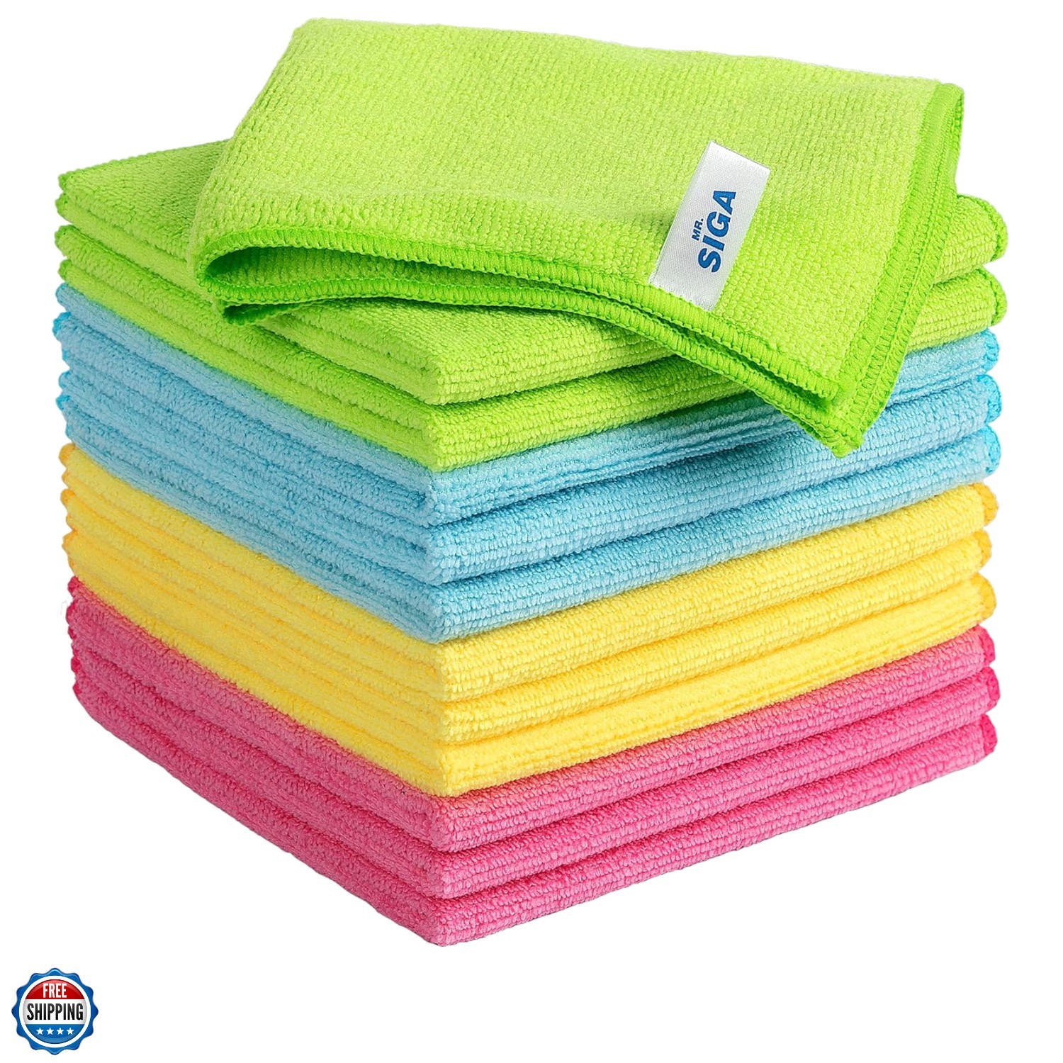 Microfiber Cleaning Cloth,Pack of 12,Size:12.6" x 12.6"