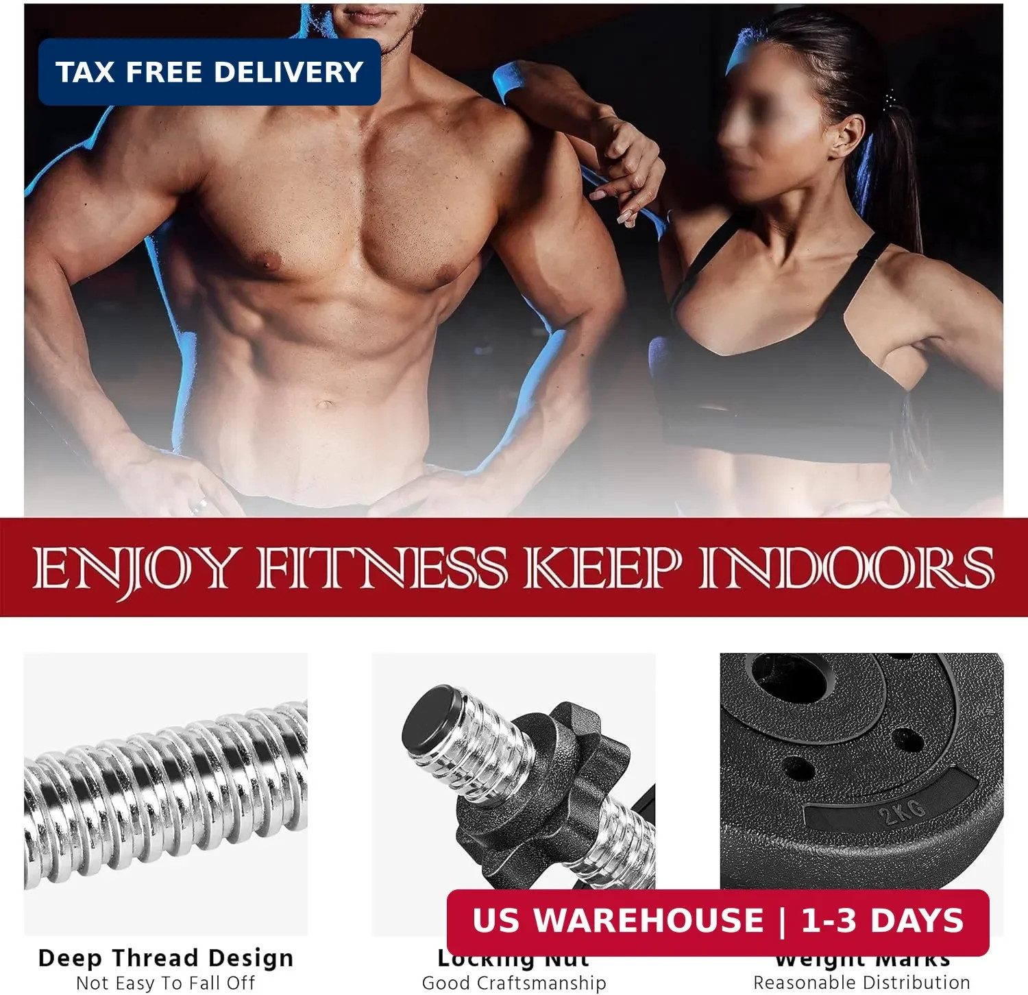 Yaheetech Adjustable Dumbbell Set Free Weights with Spinlock Collars, Black | Co