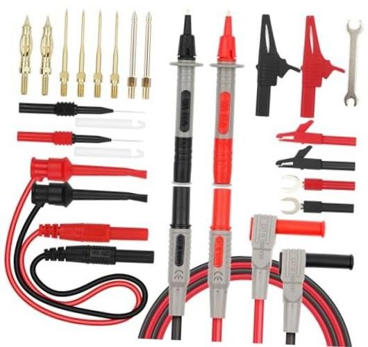SWANLAKE 27-Piece Multimeter Test Leads Set, CAT.III 1000V / 27PCS Red&Black