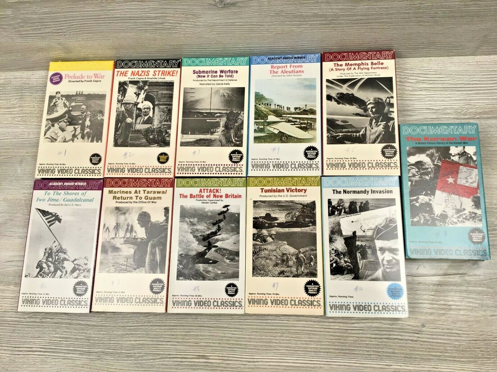 11 Viking Video Classics War Documentary VHS Tapes WWII Korea