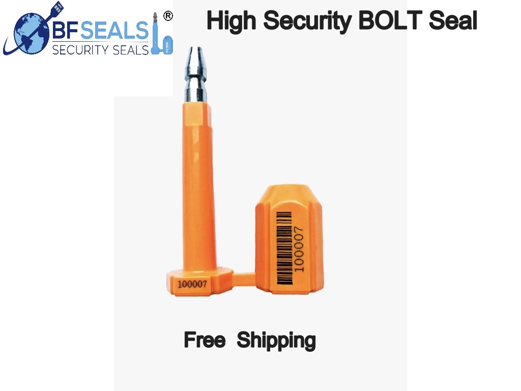 Security BOLT Seal for Cargo Containers, Orange Color, Numbered,100 pcs. BFSEALS