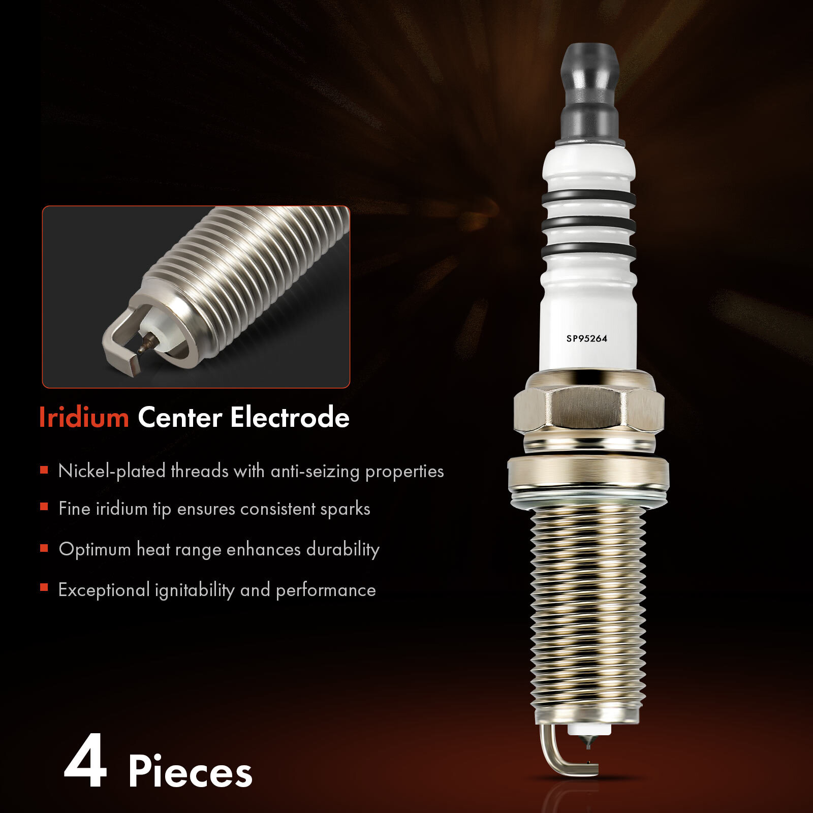 4Pcs High Performance Double Iridium Spark Plugs for Mitsubishi Outlander 14-20