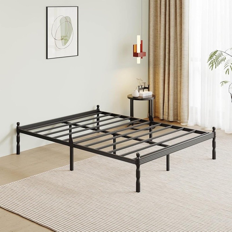 Sturdy Full Metal Bed Frame W/ Anti Slip Design Easy Assembly Under Bed Storage