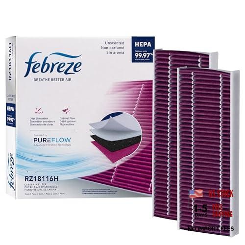 Odor Control Cabin Air Filter by PUREFLOW RZ18116H Fits 2005-2020 Nissan HEPA