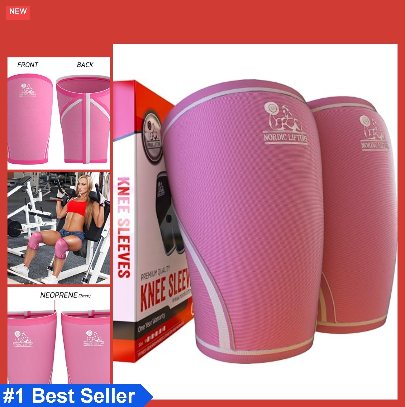 7mm Knee Sleeves for Weightlifting Squats Powerlifting Gym 1 Pair