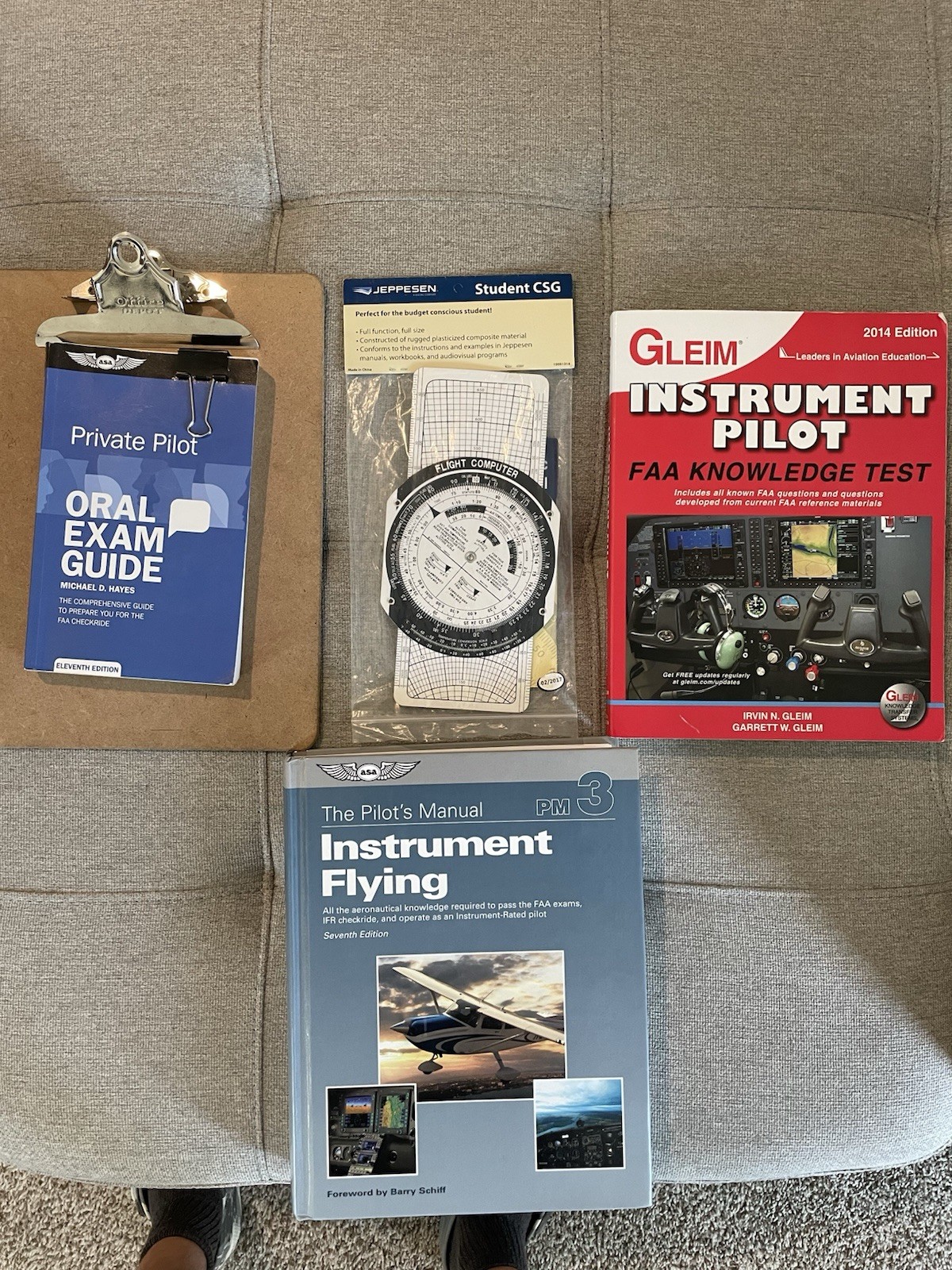 Private Pilot & Instrument ASA Training Handbooks Jeppesen Flight Computer