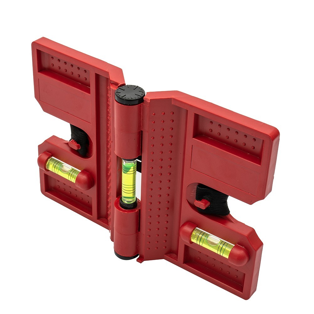 Fence Post Level Tool Versatile Adjustable Plastic Red Vertical 3 Vials