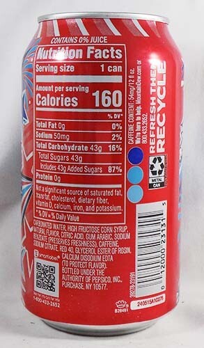 Mountain Dew Star Spangled Splash Red Berry UNOPEN EMPTY 12oz Can USA 2024 LtdEd