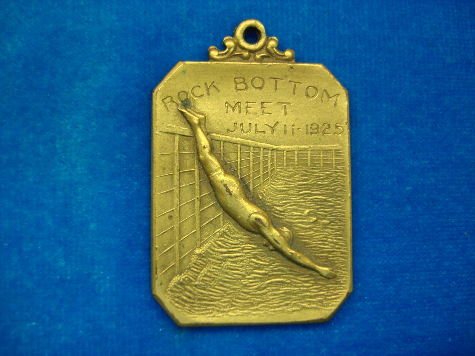 ANTIQUE SWIM PARTICIPATION MEDAL - ROCK BOTTOM MEET JULY 11, 1925 - FANCY DIVING