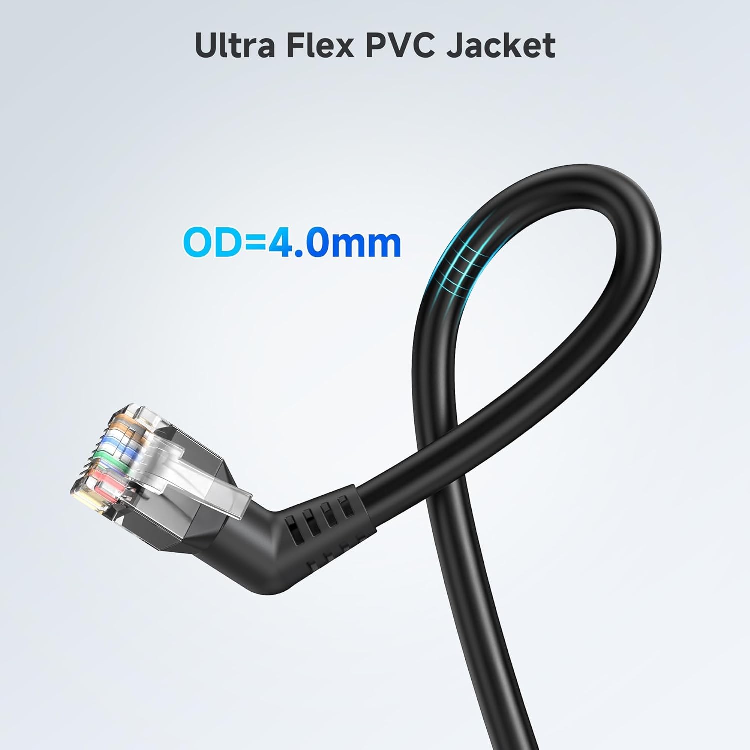 Cable Matters 10ft Rotatable Cat6 Ethernet Cable Right Angle Black