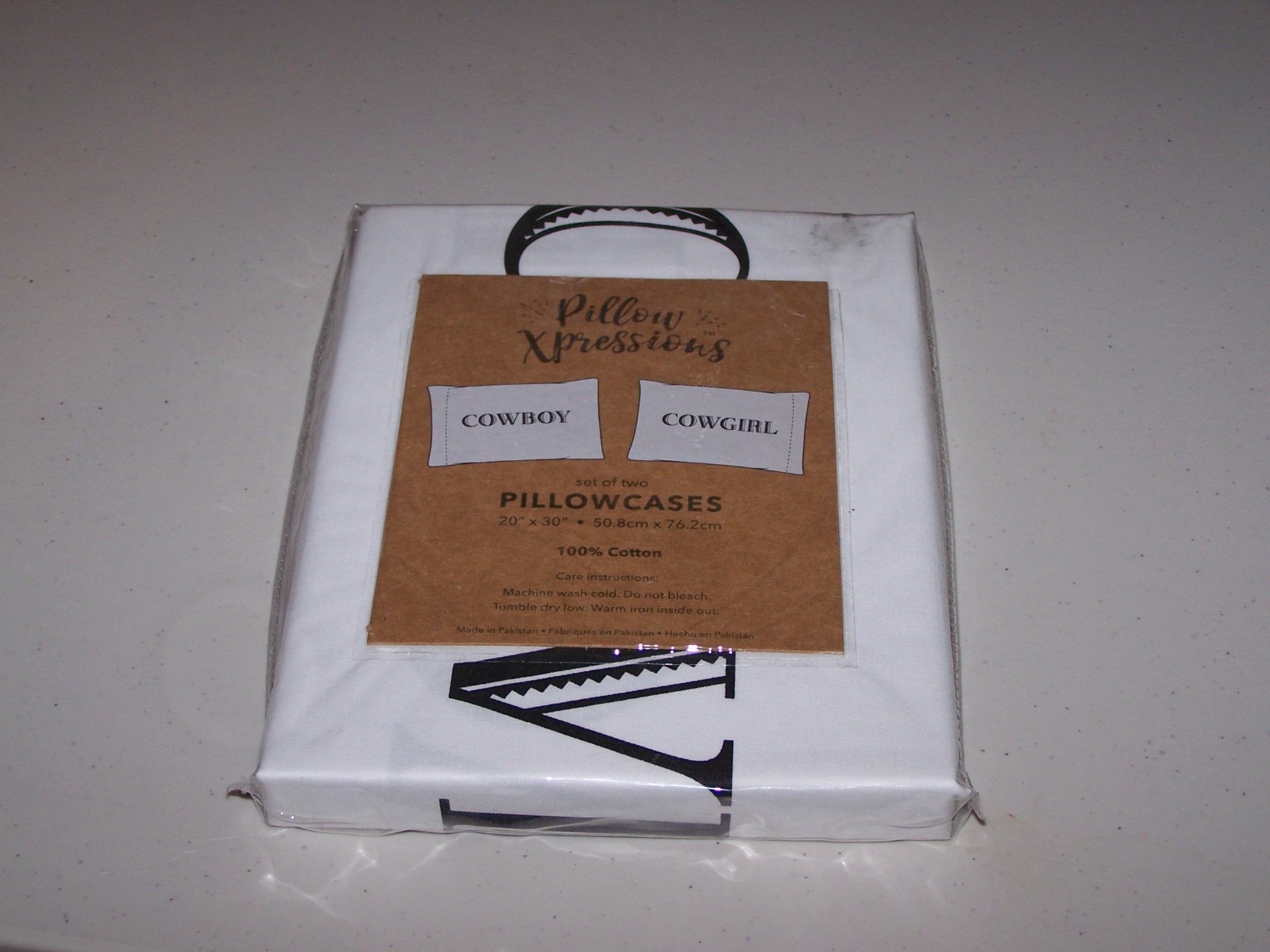 Set OF 2 Pillow Xpressions "COWBOY" "COWGIRL" Standard size Pillowcases
