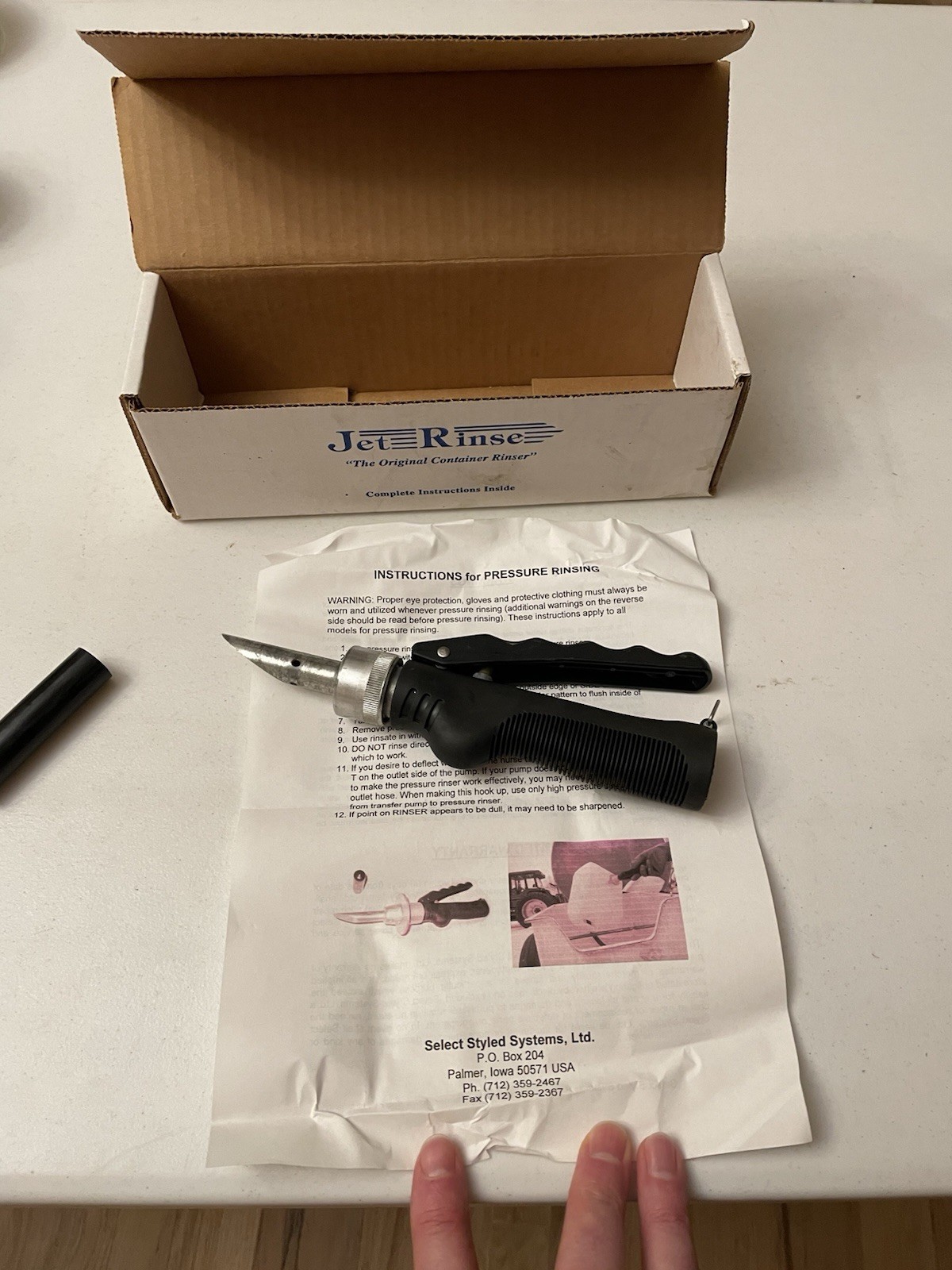 Jet Rinse Chemical Container Triple Rinsing Nozzle Select Styled Systems NOS