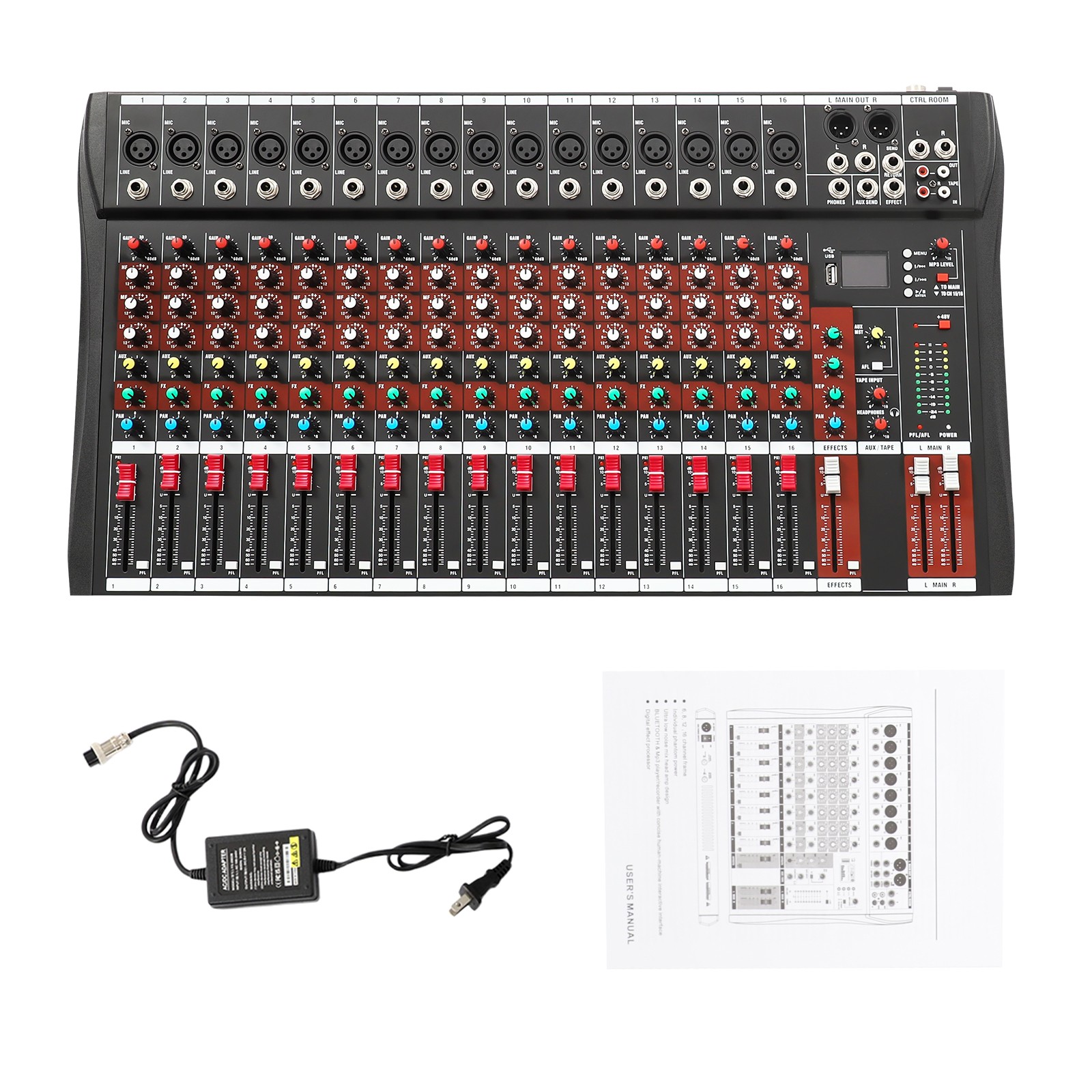16 Channel Professional Powered Mixer Power Mixing  16 DSP USB NEW