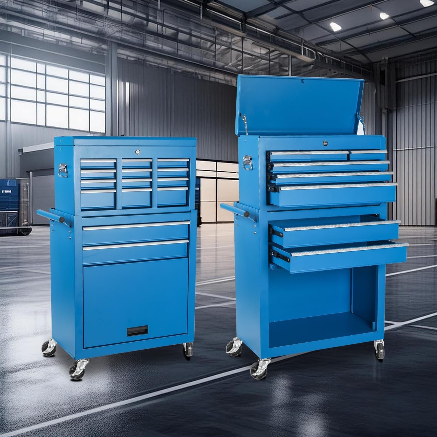 8-Drawer Rolling Tool Chest,Tool Cabinet with Detachable Top Tool Box Tool Cart