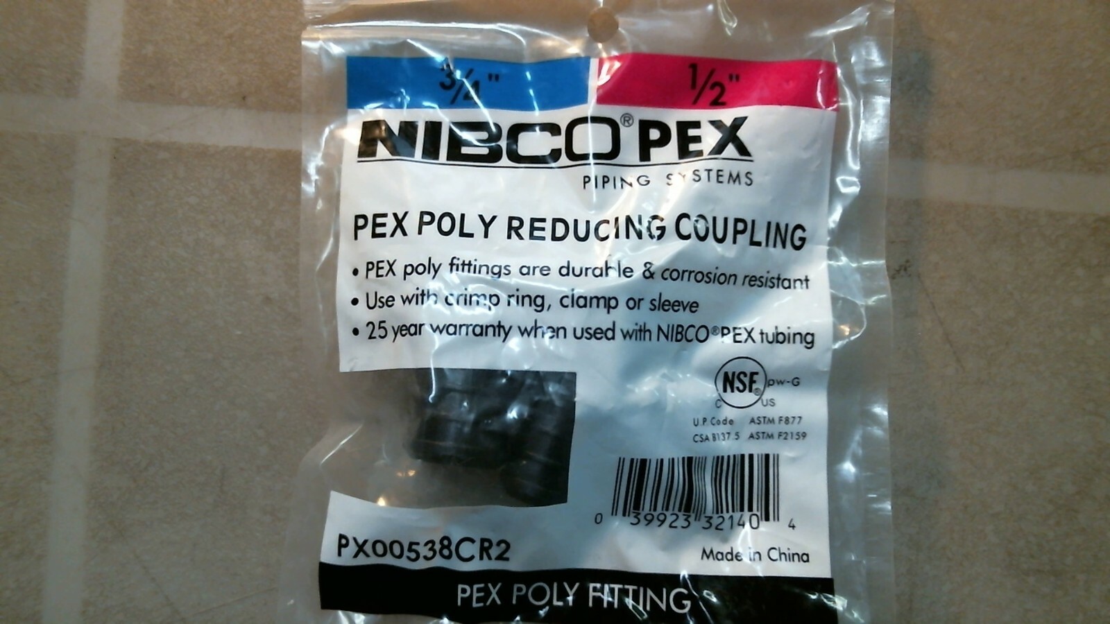 NibcoPex PX02148CR2 Pex Poly Faucet Adapter, FREE SHIPPING