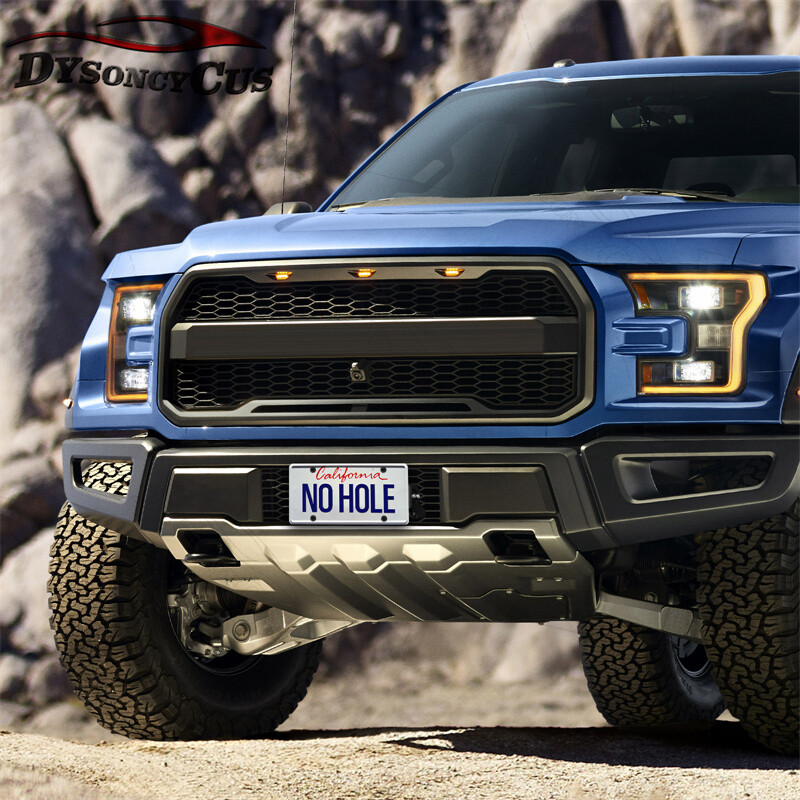 No Drilling Front Grille Mesh Mount License Plate Relocator For Ford Raptor 17+