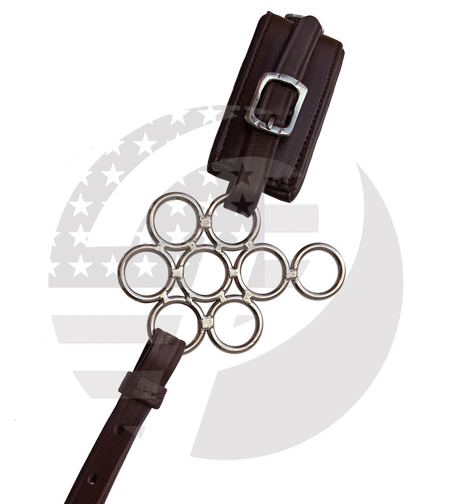 Hackamore Bitless Horse Flower Bit English Western Adjustable With Brown Leather