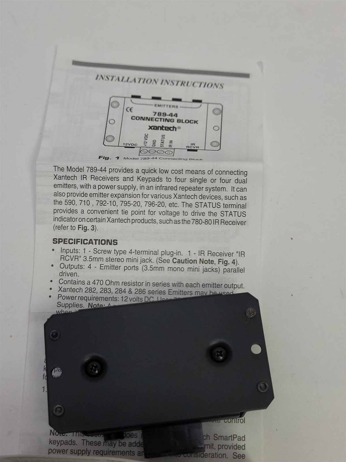 Xantech 789-44 Connecting Block - New Open Box