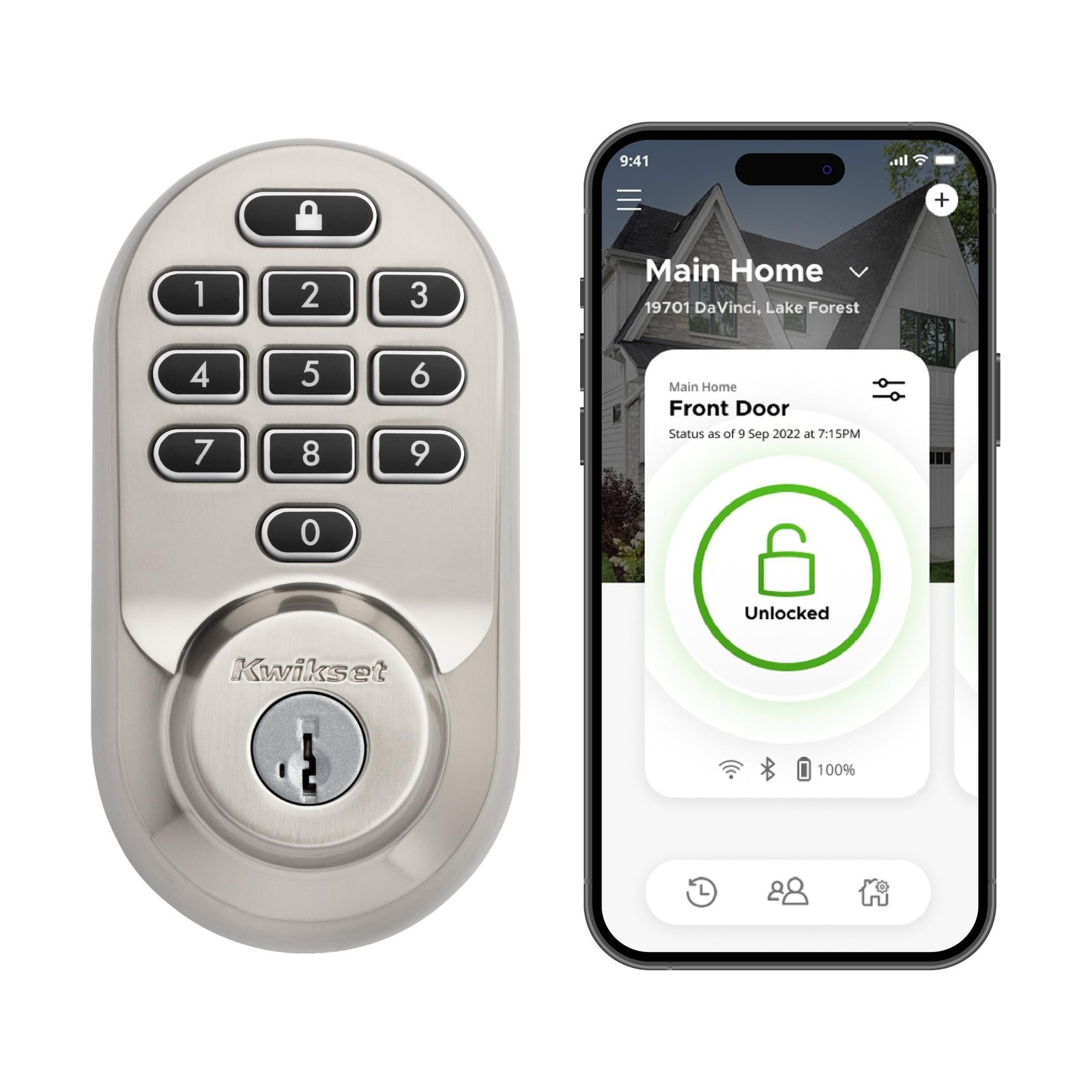 Kwikset Halo Wi-Fi Smart Lock, Keyless Entry Door Deadbolt, Geofence Auto-Unl...