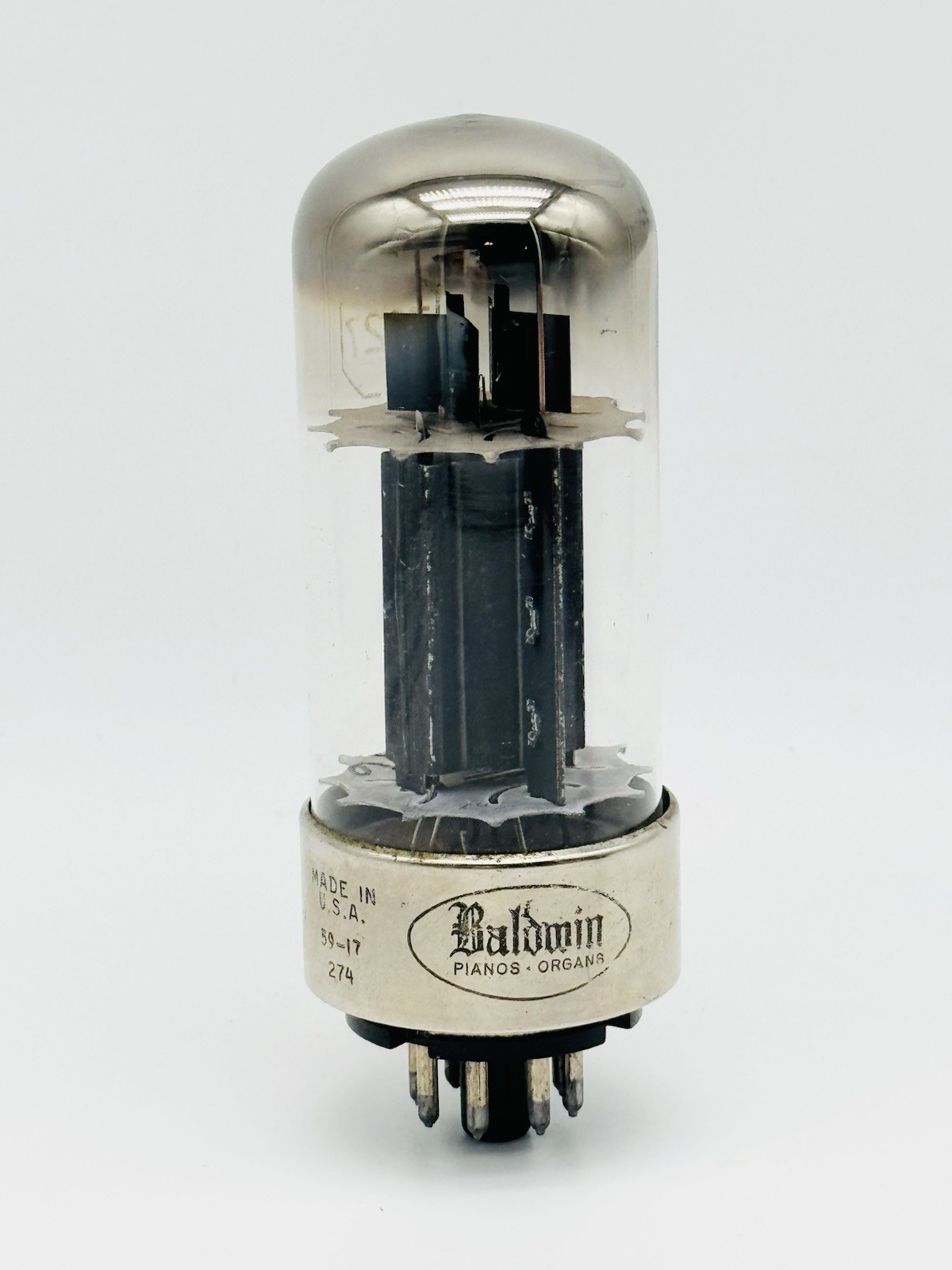 Vintage Baldwin 7027 Metal Base DD Getter Vacuum Electron Tube Star J6