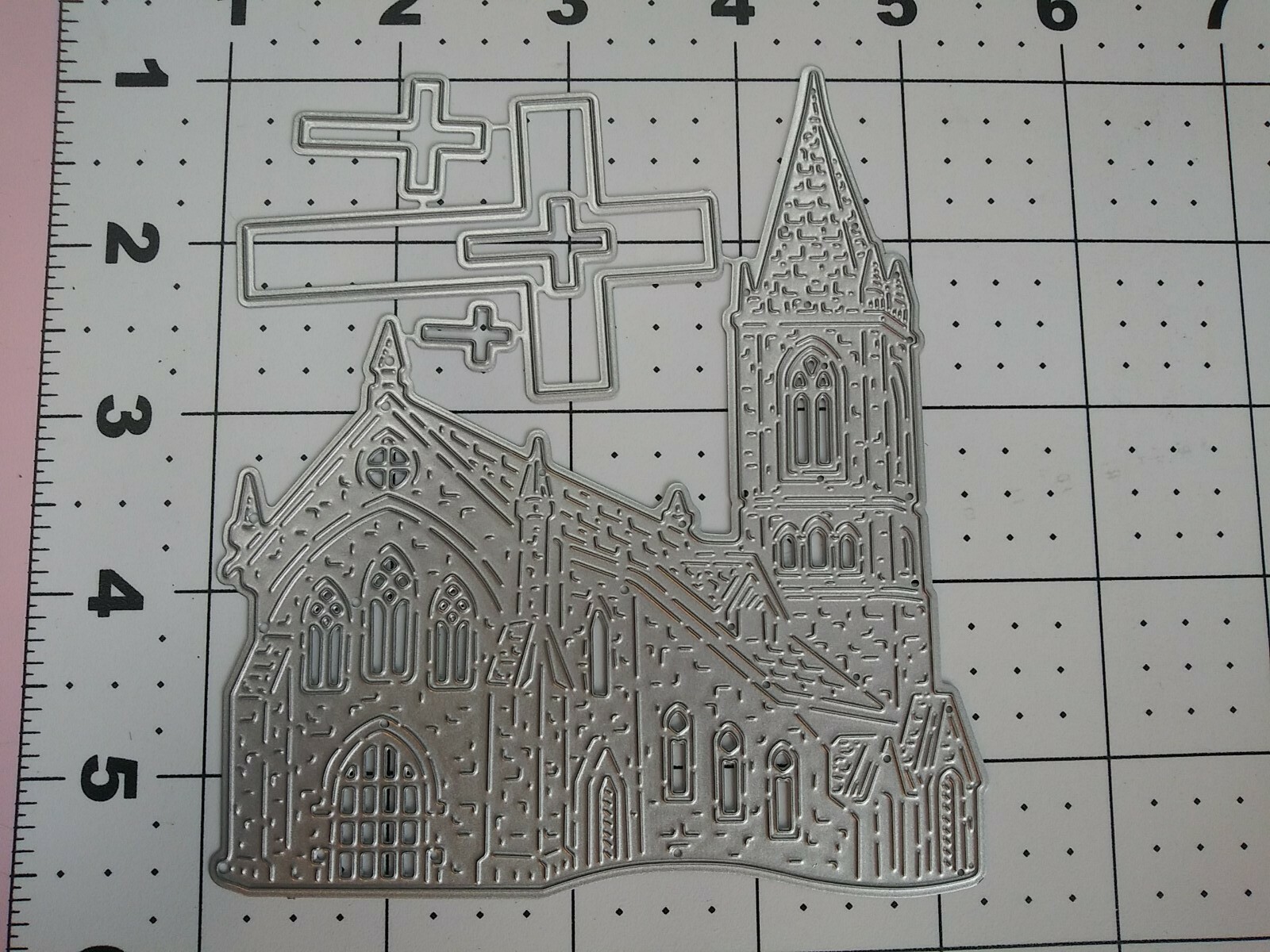 Universal Thin Metal Die Cut Tool Christmas Church cross Jesus Steeple Window
