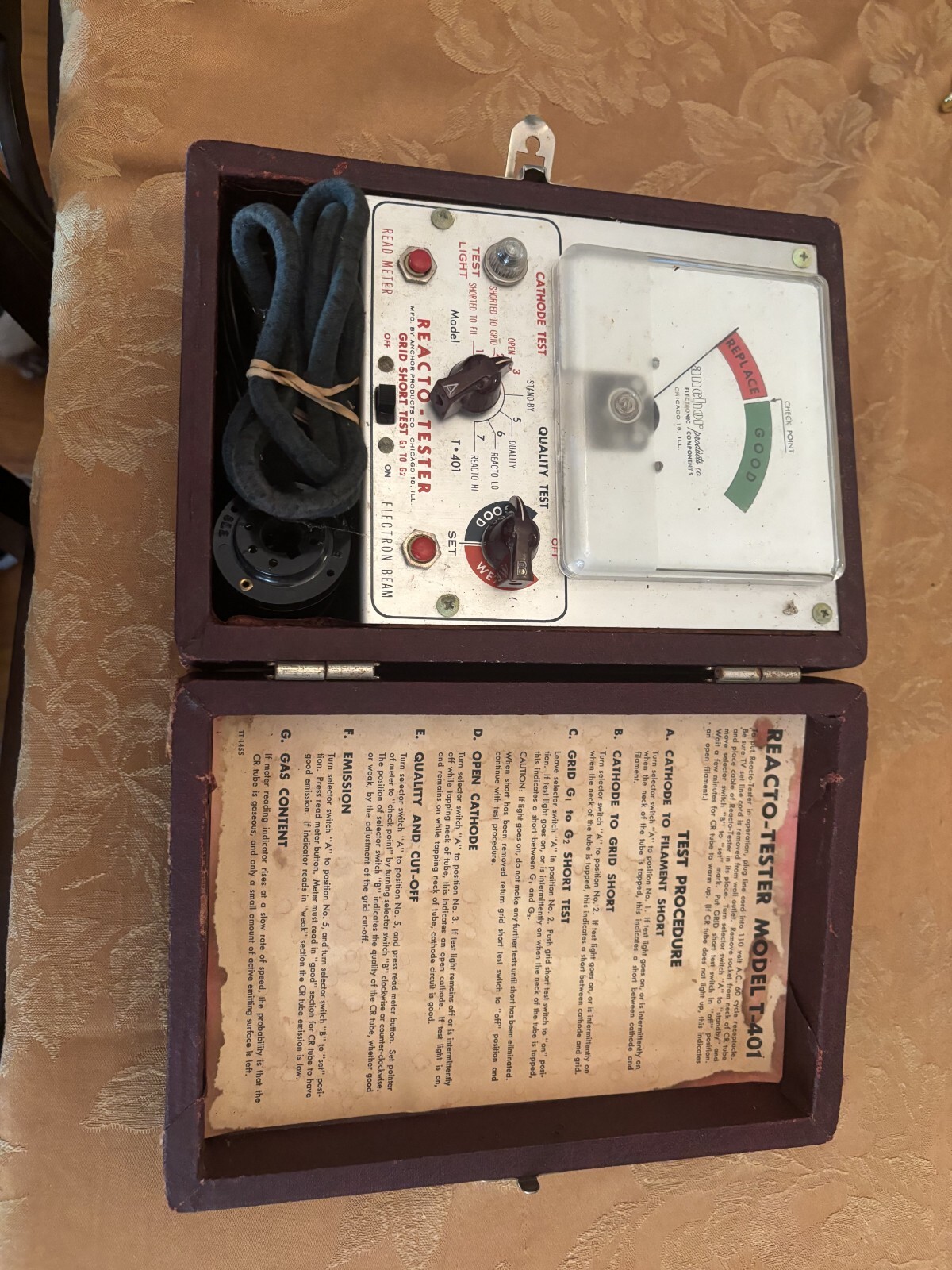 Anchor reactor tester Model: T401 in good condition vintage circa 1940's