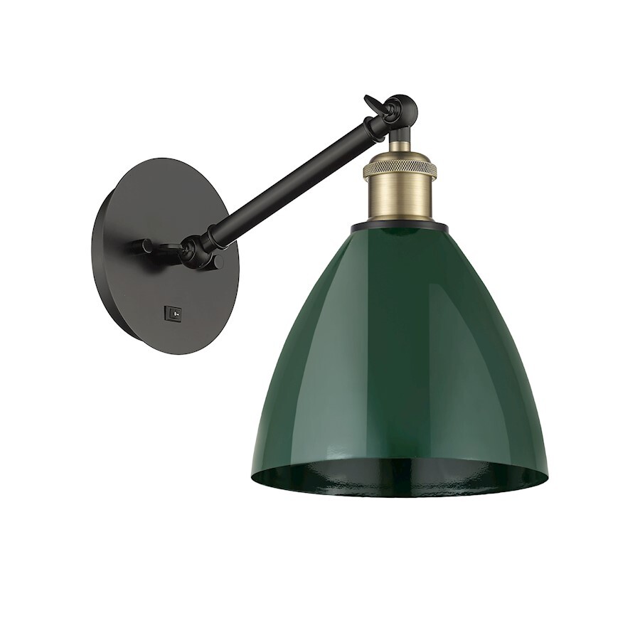Innovations Ballston Ply Dome 7.5" 1-Lt Sconce, BK/BS/GN - 317-1W-BAB-MBD-75-GR