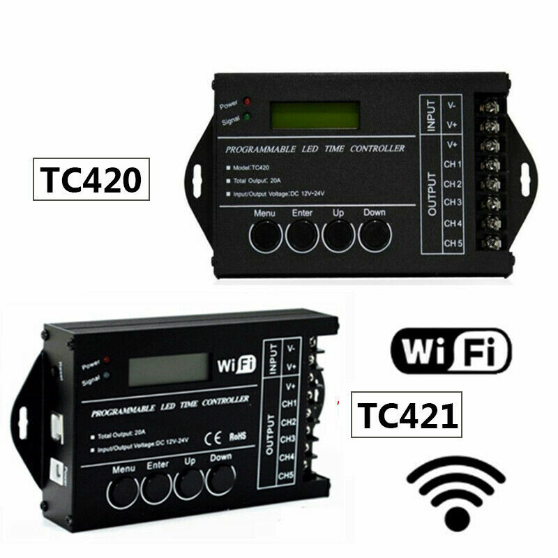 DC12-24V TC420/TC421 WiFi Time programmable LED controller Dimmer RGB for strip