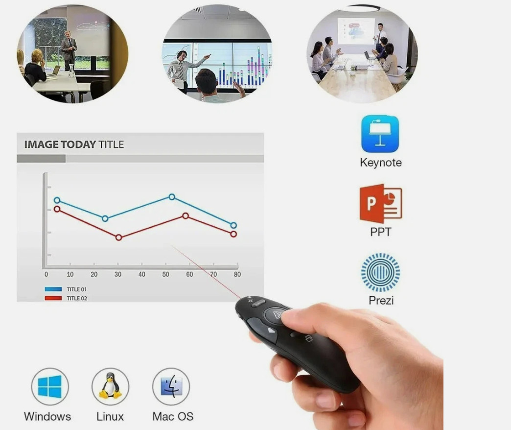 USB Wireless Remote Laser Pointer Pen Powerpoints Clicker PPT Flip Pen PointerS3